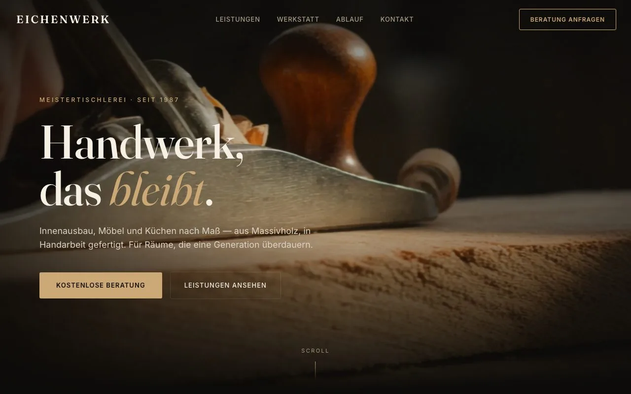 Beispiel-Webseite Eichenwerk