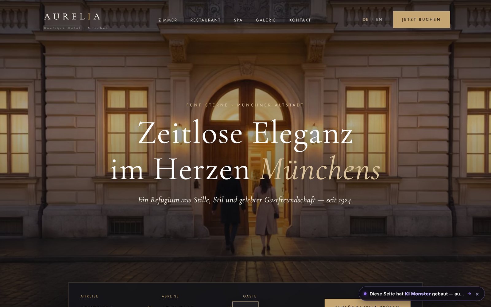 Beispiel einer von KI Monster gebauten Webseite